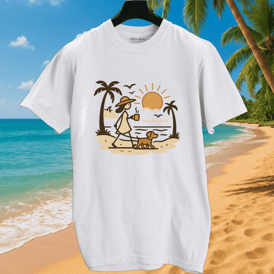 Beach Sunrise, Coffee & Dog Walks T-shirt