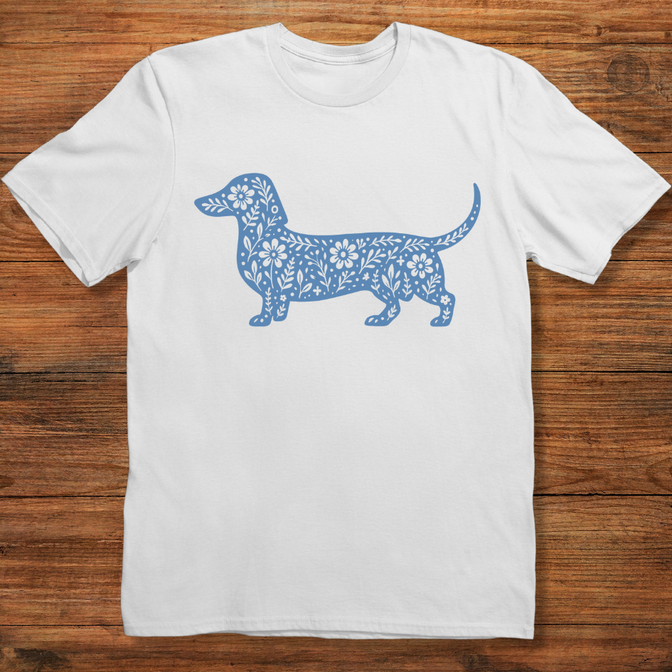 Floral Stroll Dachshund T-shirt