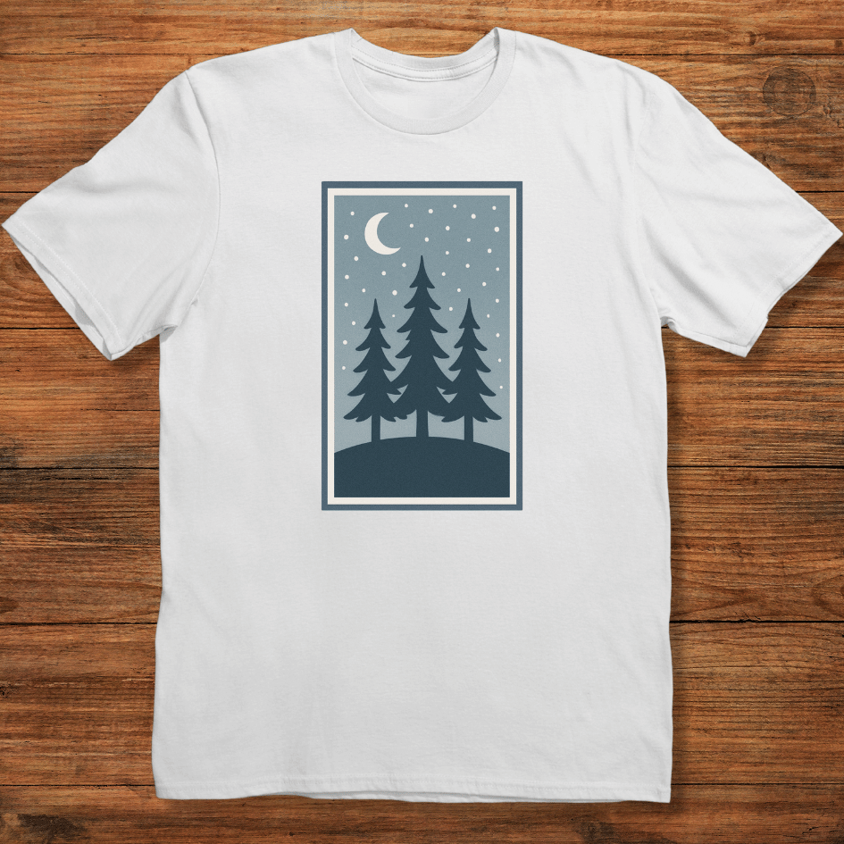 Winter Pines & Moon T-shirt