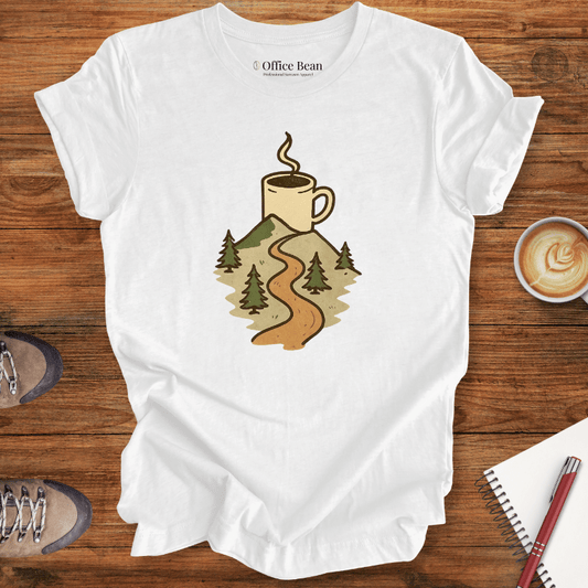 Lineart Hiker with Bird and Trees T-shirt