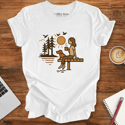 Lake, Coffee & Dog Companions T-shirt