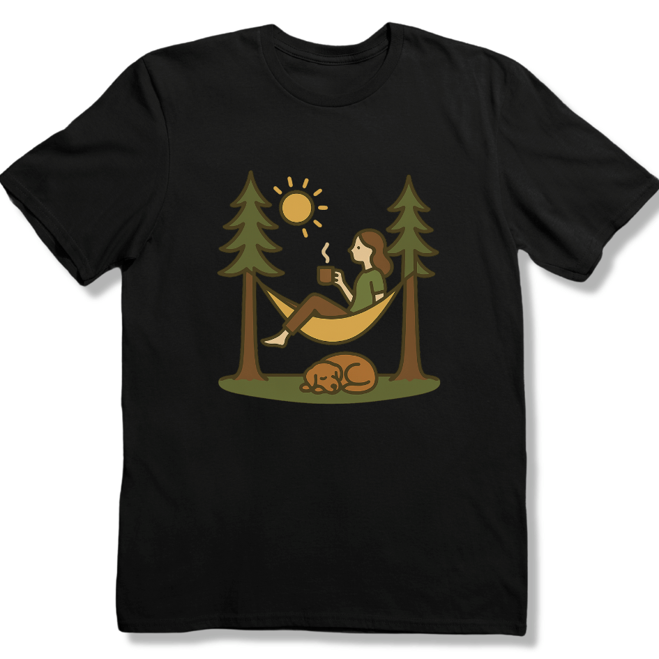 Hammock and Coffee Dog T-shirt