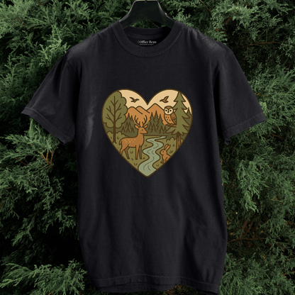 Forest Animals Heartshape T-shirt