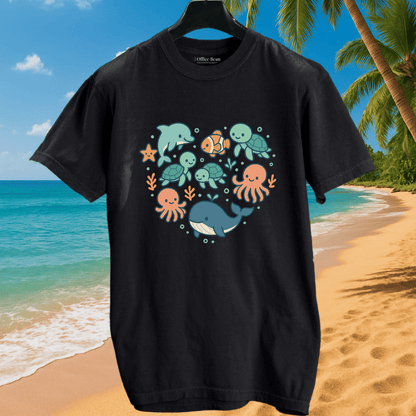 Ocean Animals Heartshape T-shirt
