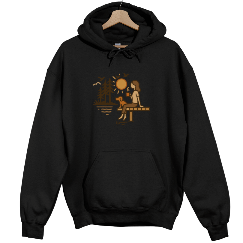 Lake, Coffee & Dog Companions Hoodie