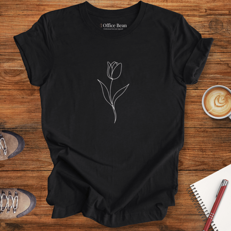 Single Tulip Line Art T-shirt