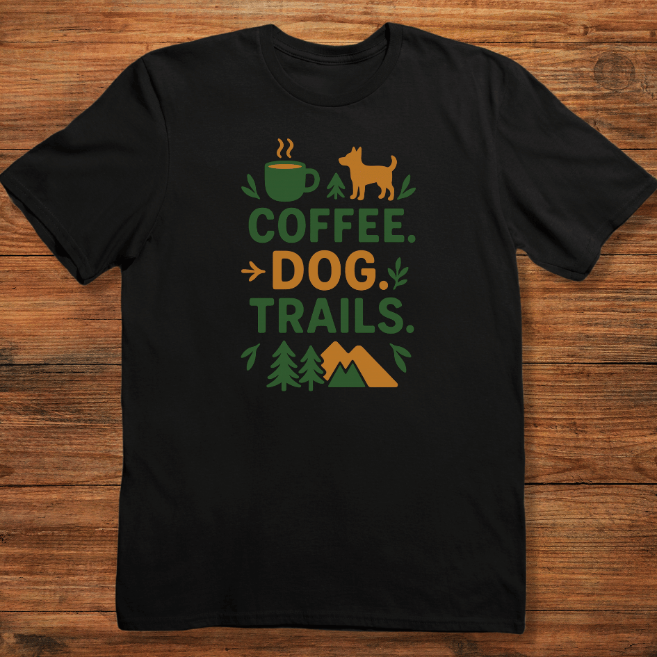 Coffee. Dog. Trails T-shirt
