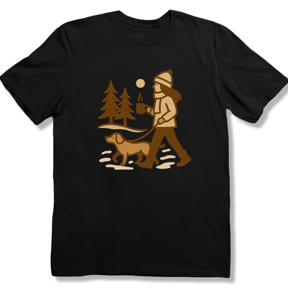 Winter Walk with Friend & Coffee T-shirt