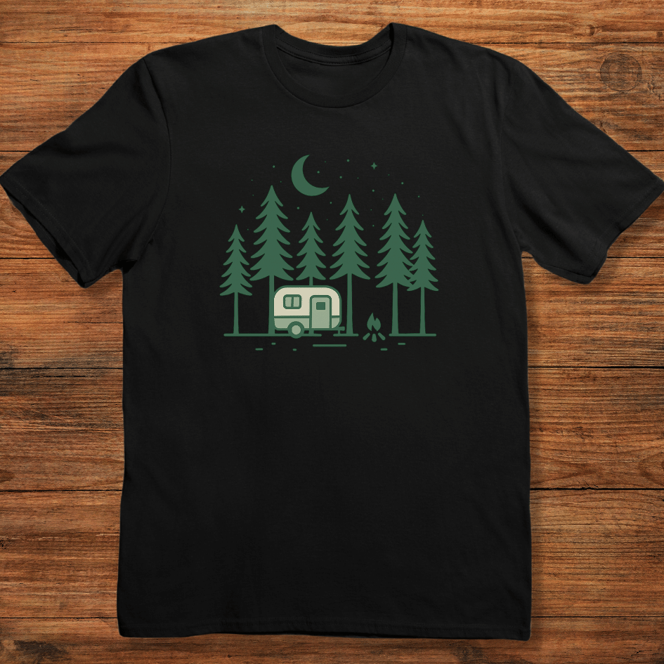 Forest Camper Under the Moon T-shirt
