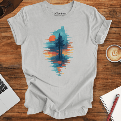 Pixel Forest Nature Glitch T-Shirt