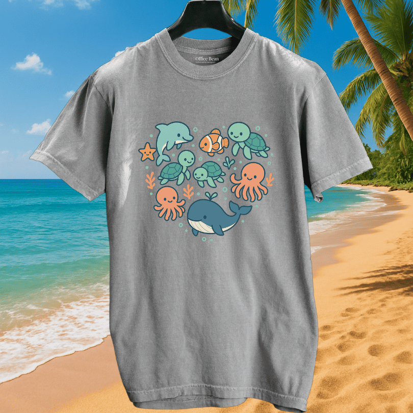 Ocean Animals Heartshape T-shirt