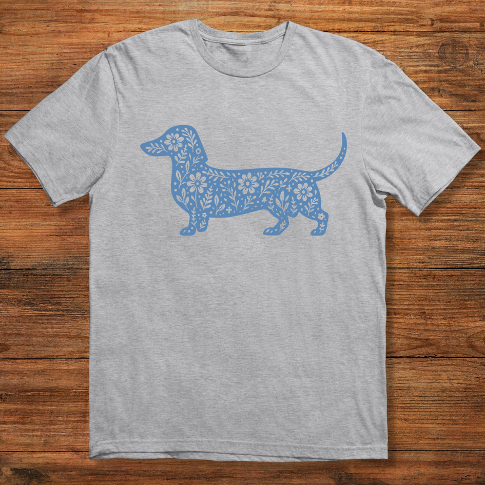 Floral Stroll Dachshund T-shirt