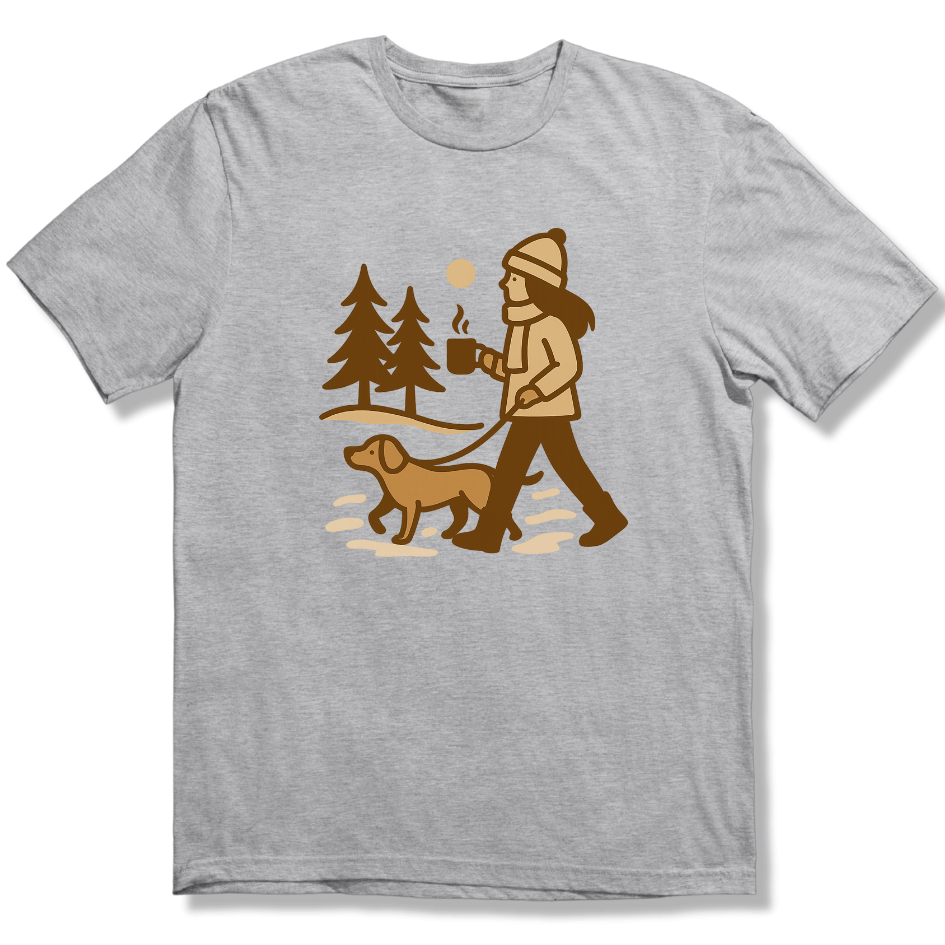 Winter Walk with Friend & Coffee T-shirt