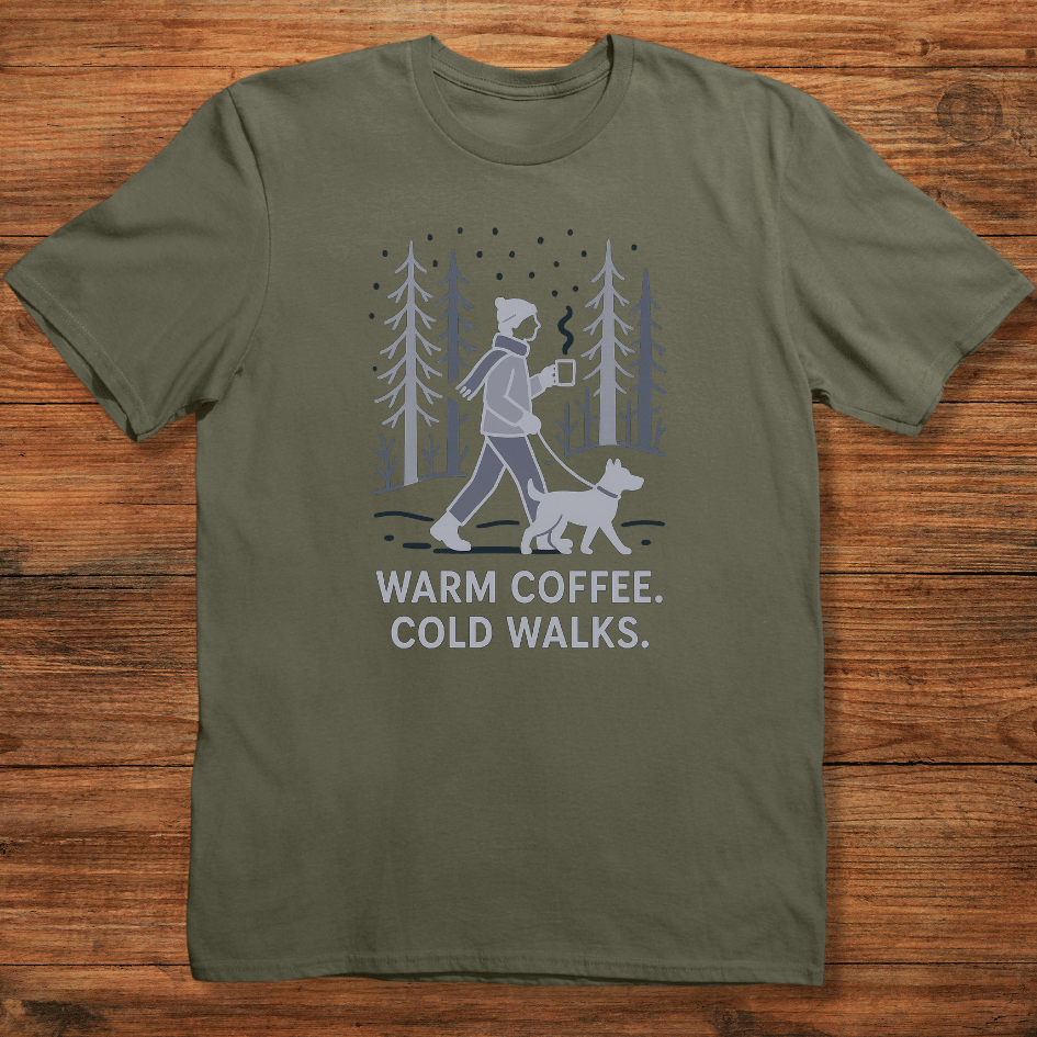 Warm Coffee. Cold Walks T-shirt