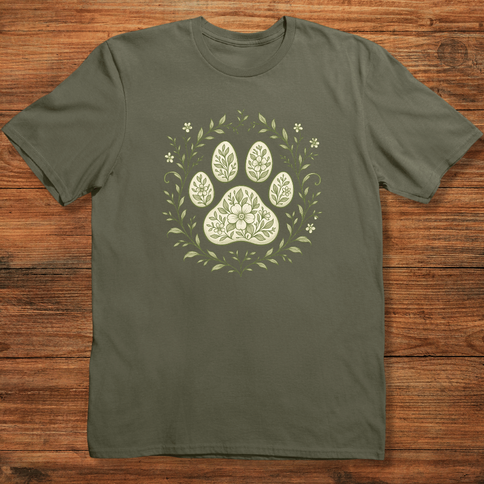 Floral Paw Print T-shirt