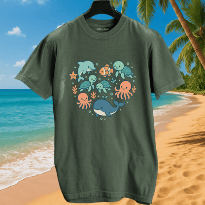 Ocean Animals Heartshape T-shirt