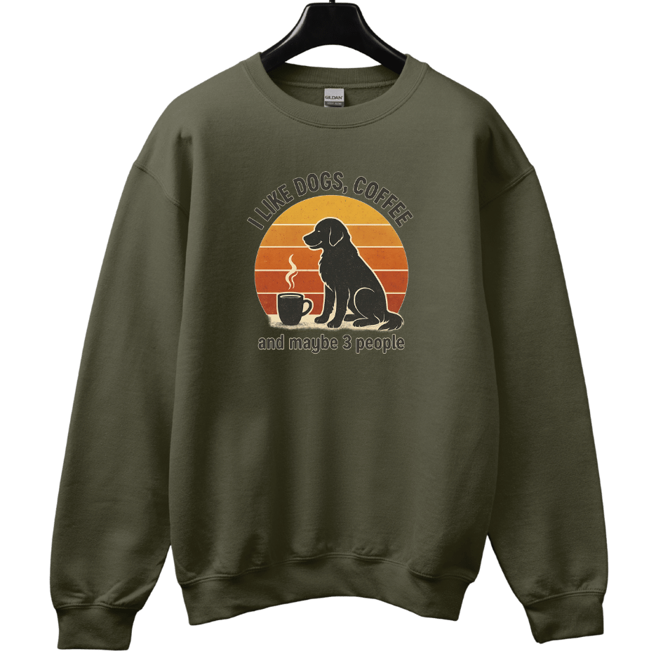 Like dogs, coffee and 3 people Sweatshirt