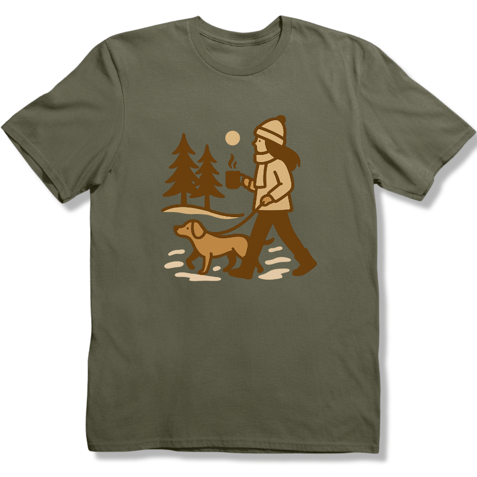 Winter Walk with Friend & Coffee T-shirt