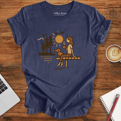 Lake, Coffee & Dog Companions T-shirt