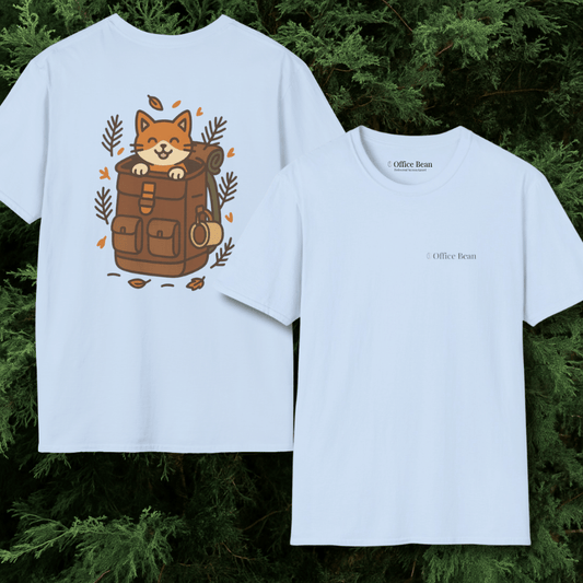 Backpack Cat Explorer Backprint T-Shirt