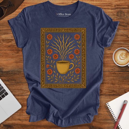 Coffee and Flower Tapestry T-shirt