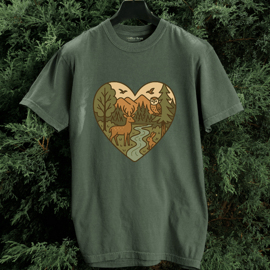 Forest Animals Heartshape T-shirt