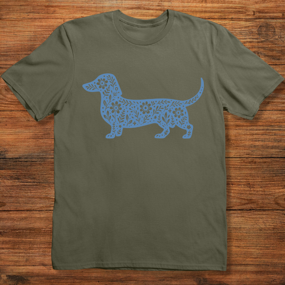 Floral Stroll Dachshund T-shirt