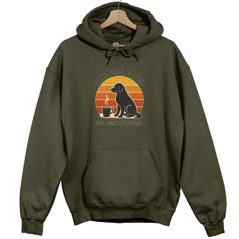 Like dogs, coffee and 3 people Hoodie