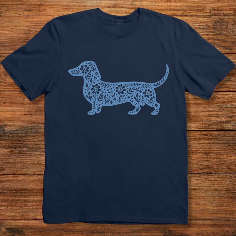 Floral Stroll Dachshund T-shirt