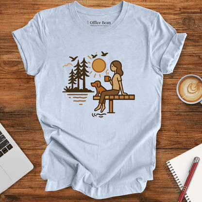 Lake, Coffee & Dog Companions T-shirt