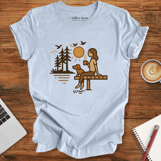 Lake, Coffee & Dog Companions T-shirt