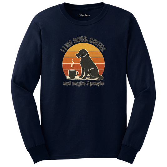 Like dogs, coffee and 3 people Longsleeves T-shirt