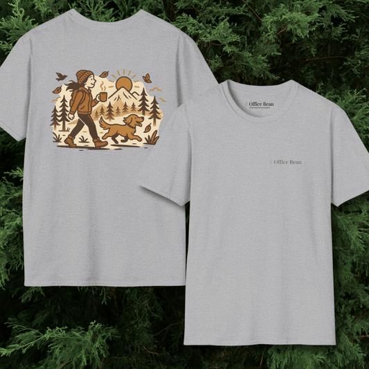 A Girl, Dog, Coffee & a Walk Backprint T-shirt