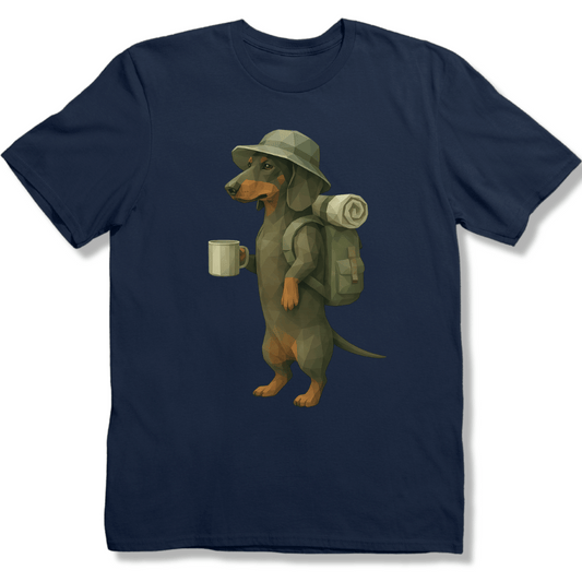 Polygon Dachshund with Coffee T-shirt