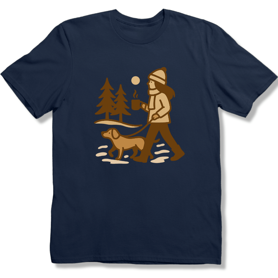 Winter Walk with Friend & Coffee T-shirt