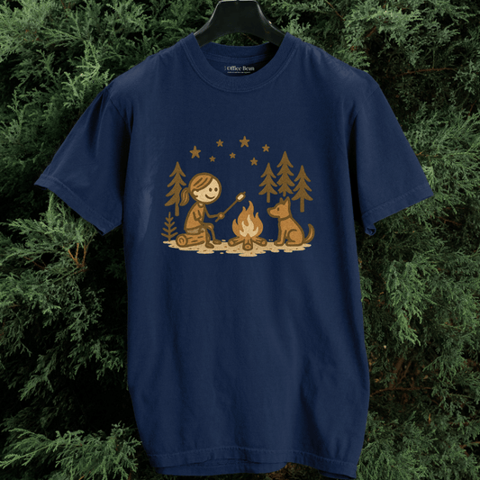 Girl Camp and Fireside Dog Friend T-shirt
