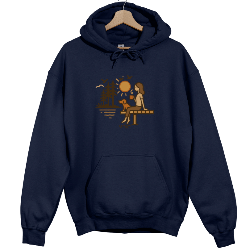 Lake, Coffee & Dog Companions Hoodie