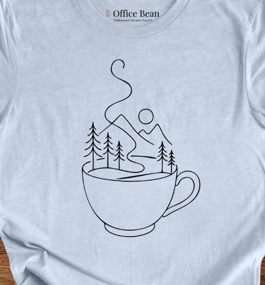 Line art Coffee turns into Nature T-Shirt