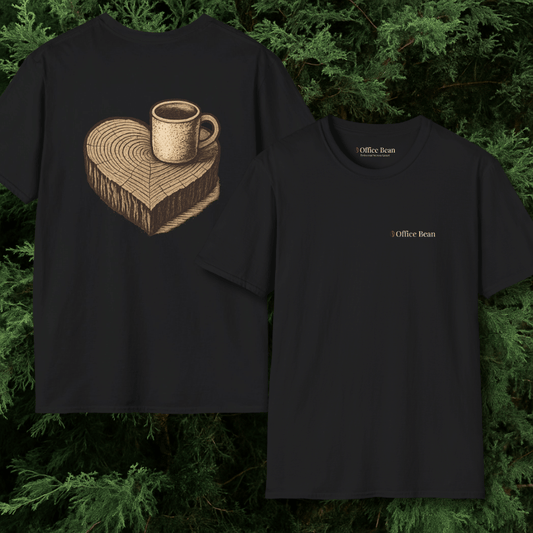 Heart Wood Coffee Backprint T-Shirt