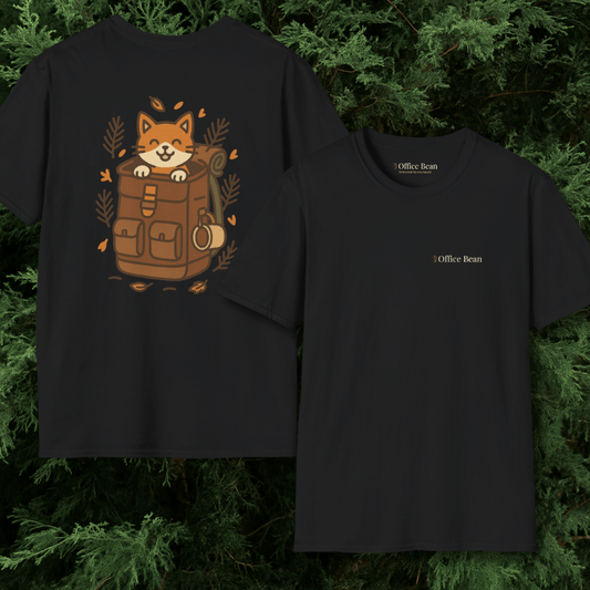 Backpack Cat Explorer Backprint T-Shirt