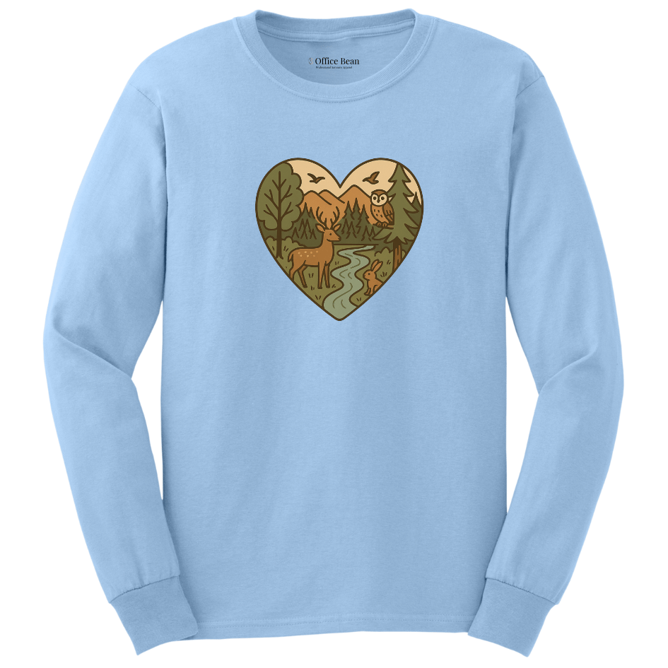 Forest Animals Heart Long Sleeve T-shirt