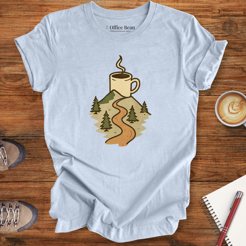 Lineart Hiker with Bird and Trees T-shirt