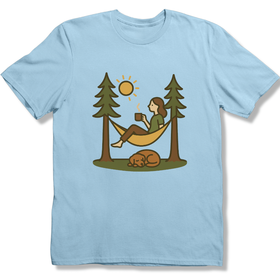 Hammock and Coffee Dog T-shirt