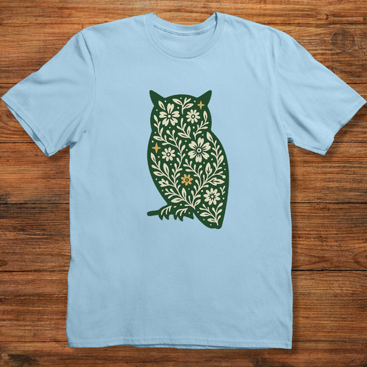Midnight Bloom Owl T-shirt