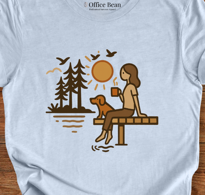 Lake, Coffee & Dog Companions T-shirt
