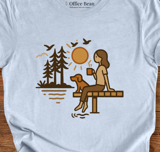 Lake, Coffee & Dog Companions T-shirt