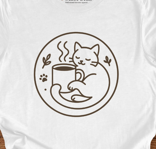 Coffee, Cat, Repeat Logo T-shirt