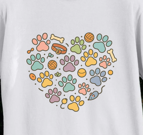 Pet Paws Heartshape T-shirt
