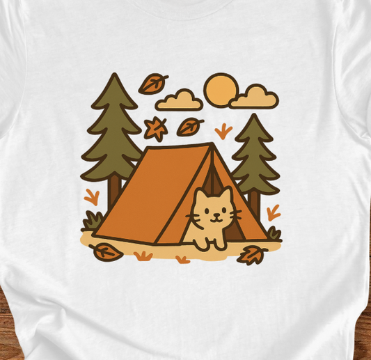 Tent Life with Cat T-shirt