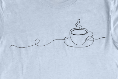 "Coffee" Simple Line Art T-Shirt